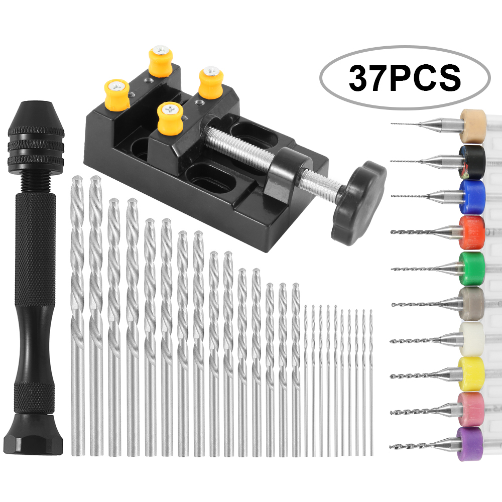 Pin Vice Micro - 37Pcs Portable Hand Twist Drill Set