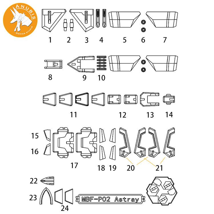 Detail Upgrade Parts for MG Re - Model Kit Anubis 评论和价格