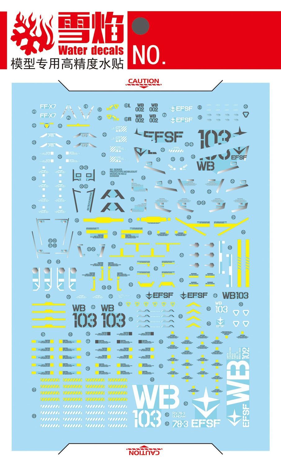 Model Decals  Studio PGU RX-78 - Model Kit Water Decal 评论和价格