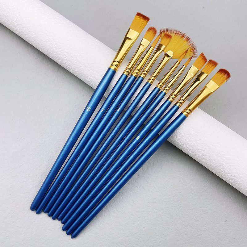 10pcs/set Nylon Hair Wooden Ha - Model Kit Acrylic Paint 评论和价格