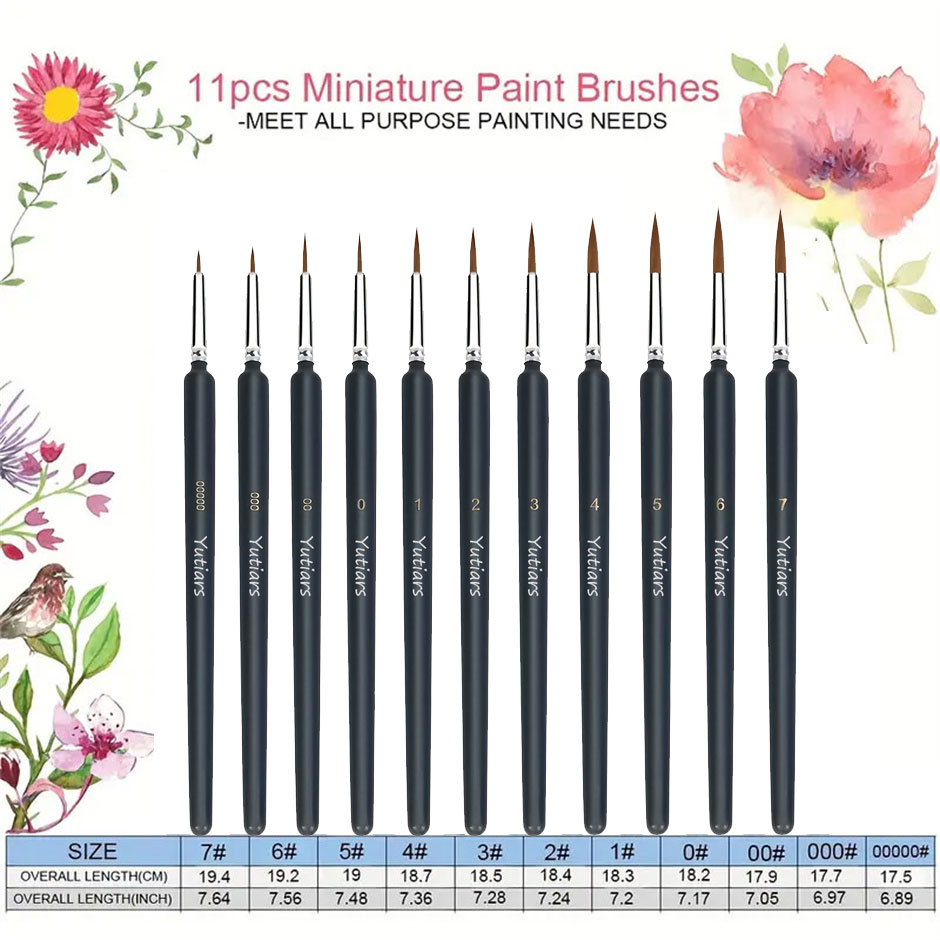 11/22pcs Miniature Paint Brush - Model Kit Acrylic Paint 评论和价格
