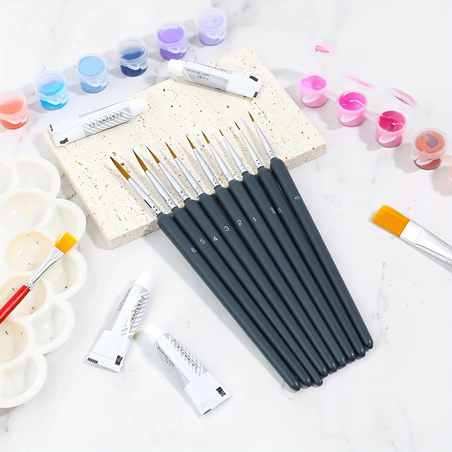 11/22pcs Miniature Paint Brush - Model Kit Acrylic Paint 评论和价格