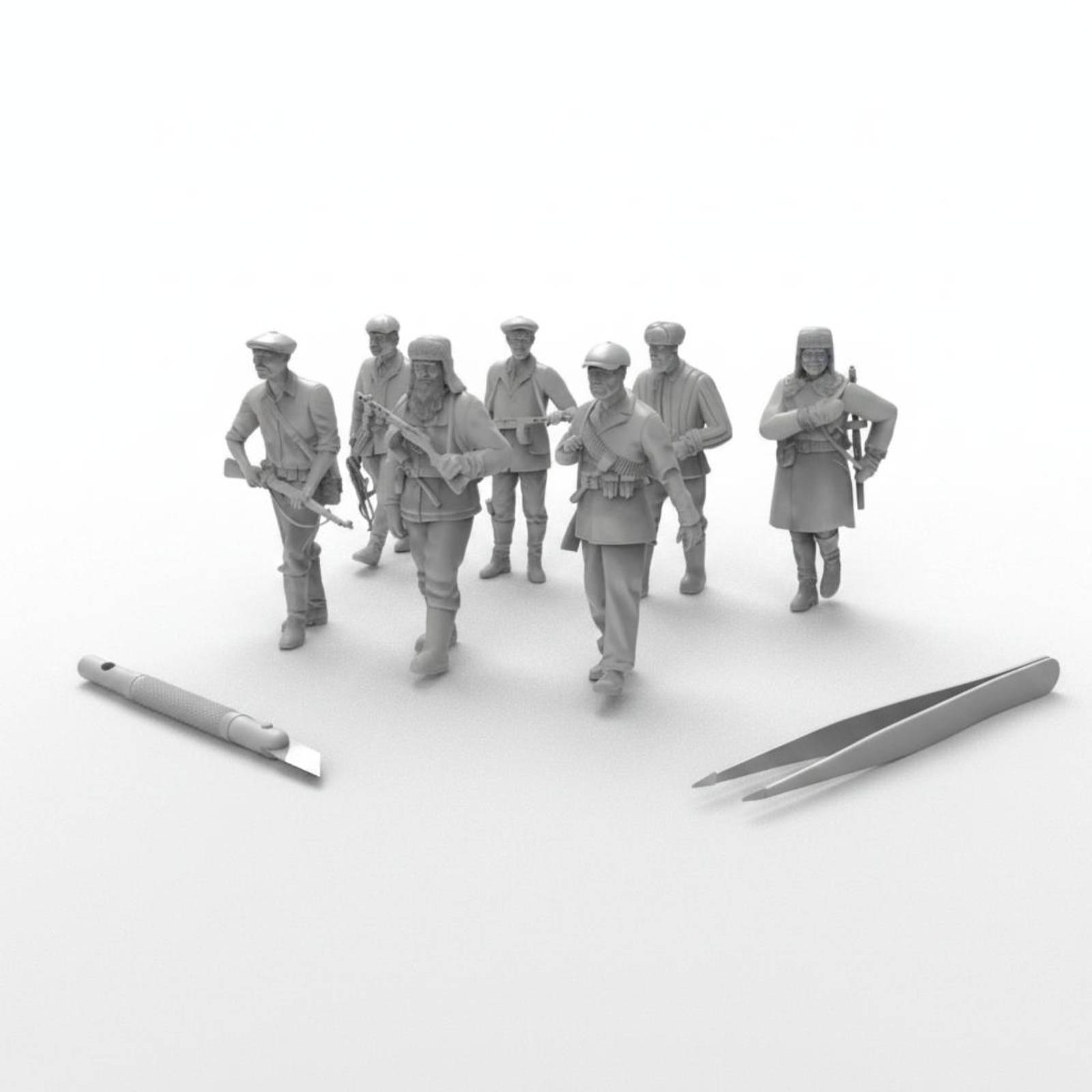7 Pieces World War II Soldier  - Model Kit Figures 评论和价格