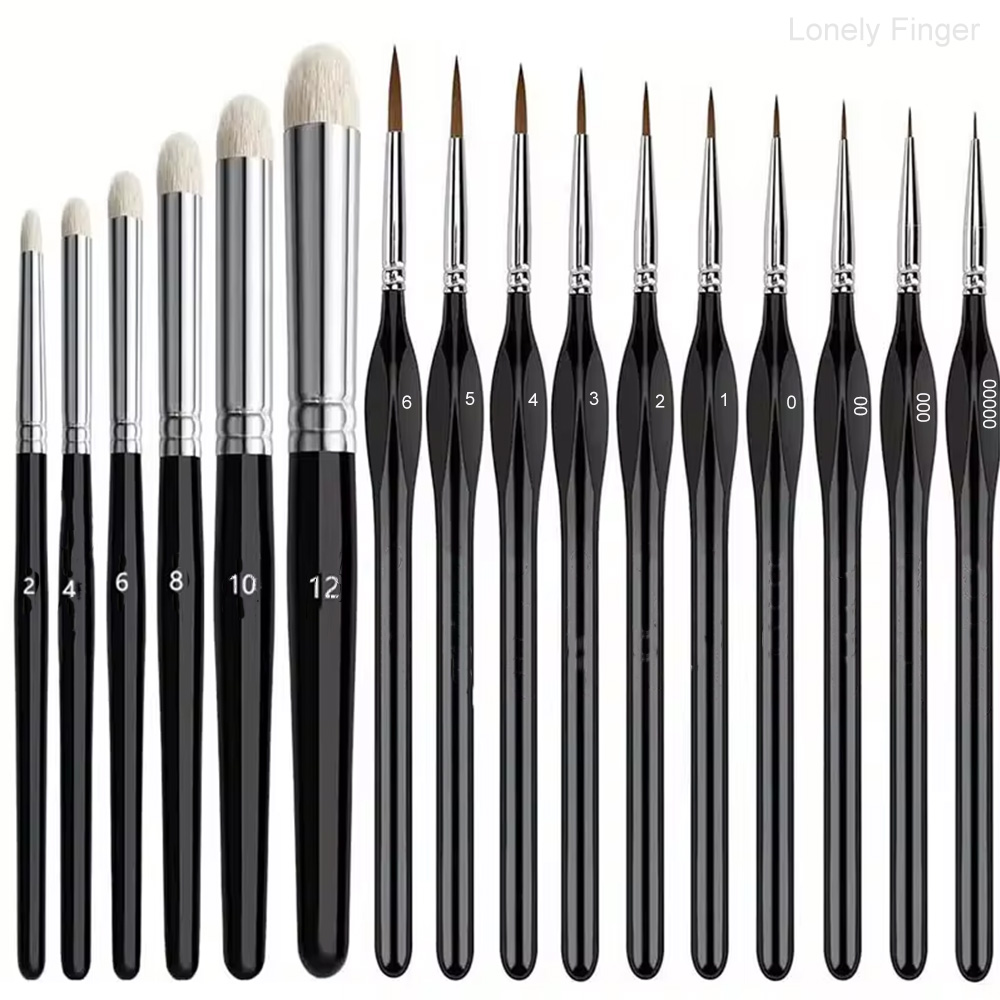 Paint Brushes Set of Wooden Ha - Model Kit Acrylic Paint 评论和价格