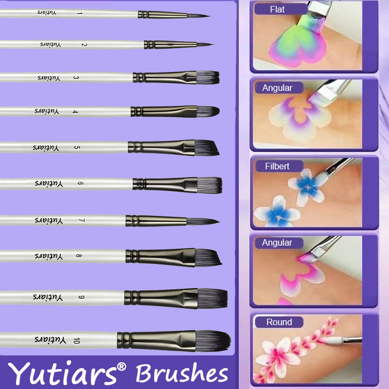10-Piece Face Painting Brush S - Model Kit Acrylic Paint 评论和价格