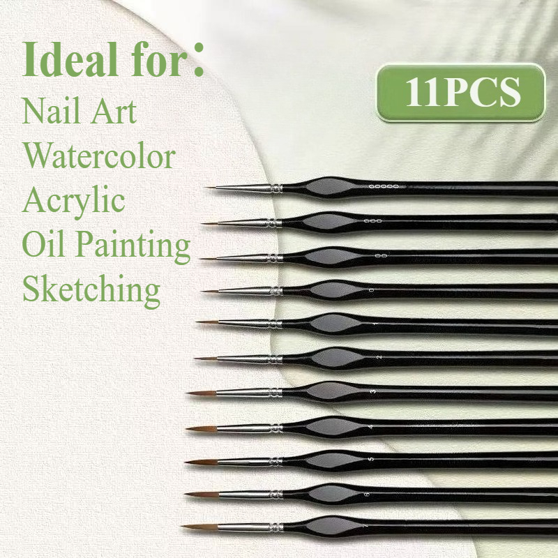 11PCS Black Sable Hair Fine Pa - Model Kit Acrylic Paint 评论和价格
