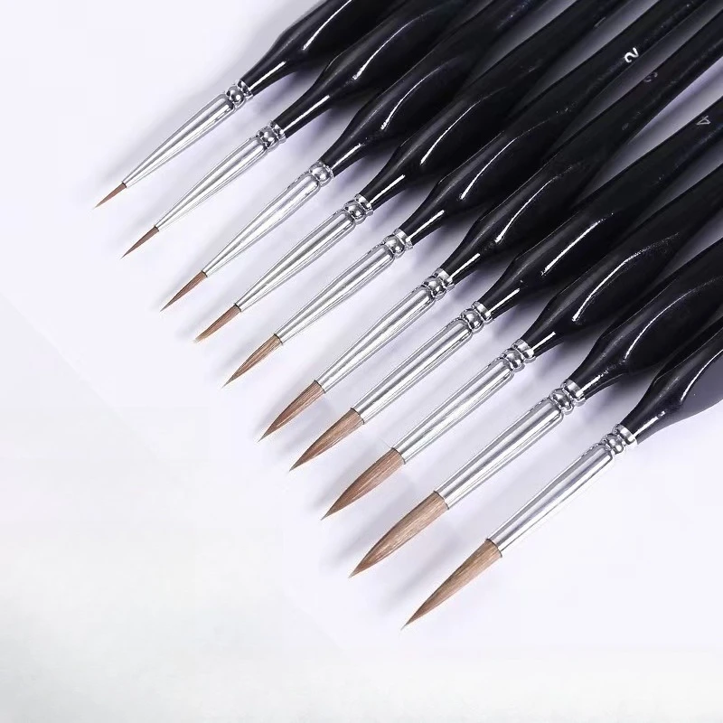 11PCS Black Sable Hair Fine Pa - Model Kit Acrylic Paint 评论和价格