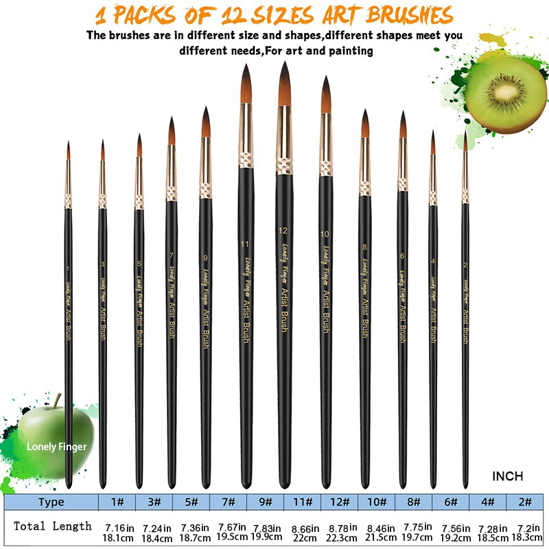 12/24/48pcs Paint Brushes Set  - Model Kit Acrylic Paint 评论和价格