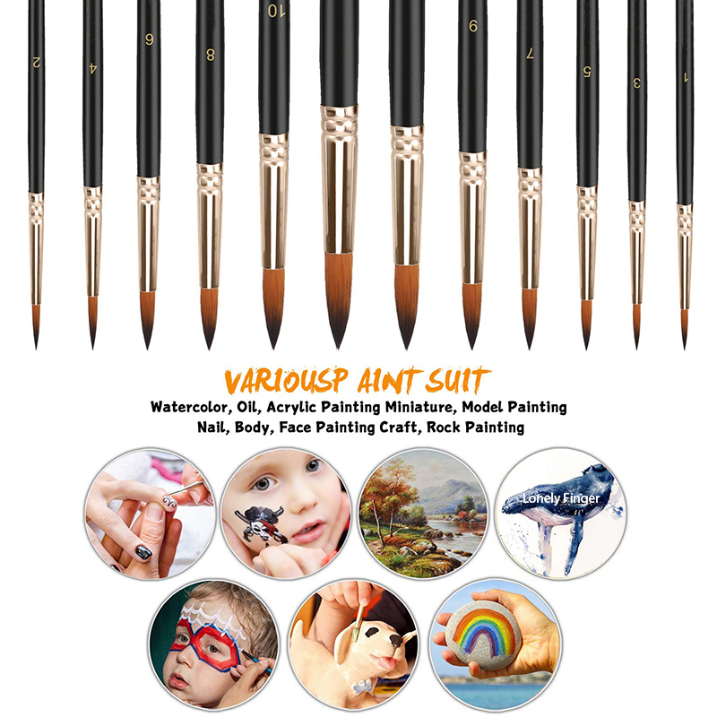 12/24/48pcs Paint Brushes Set  - Model Kit Acrylic Paint 评论和价格