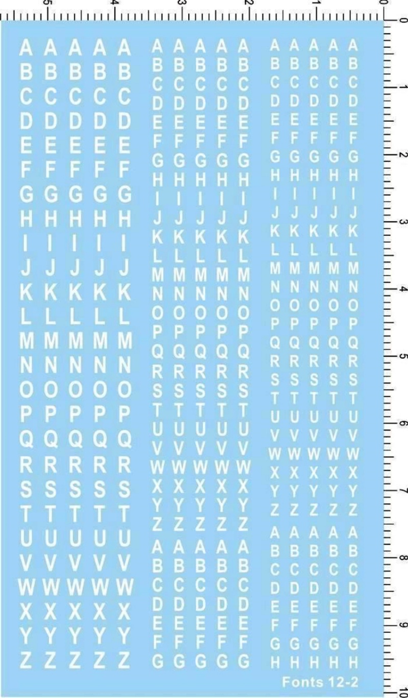 English Letter Alphabet Fonts  - Model Kit Water Decal 评论和价格